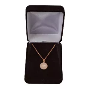 Monogram Round Pendant Necklace Rose Gold