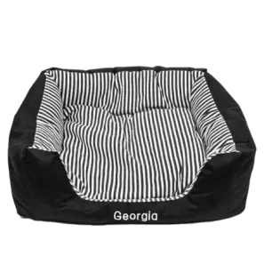 Large Pet Bed Black Stripes