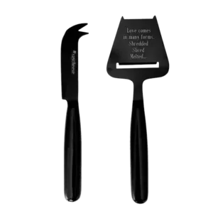 Personalized Cheese Knives - Matte Black Set of 2