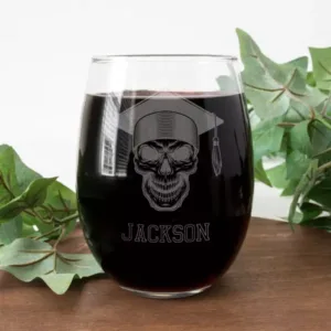 Grad Skull Stemless Wine Glass)