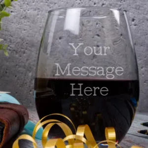 Stemless Wine Glass 15oz with Custom Engraving
