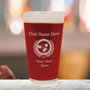 Custom Engraved Hockey Club Beer Glass