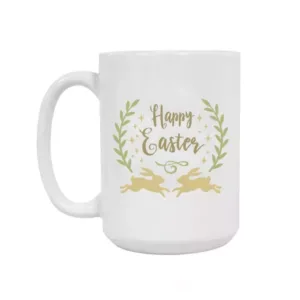 Happy Easter Bunnies Ceramic Mug 15oz
