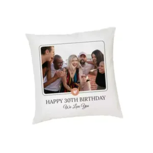 Custom Photo Cushion Cover Happy Birthday with Personalization
