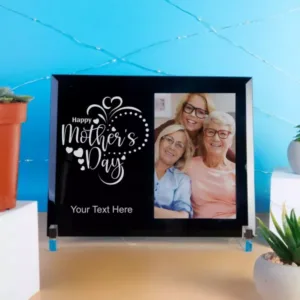 Happy Mother's Day Custom Engraved Black Glass Frame