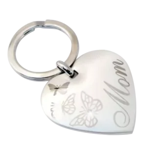 Mom Heart Butterfly with Crystal