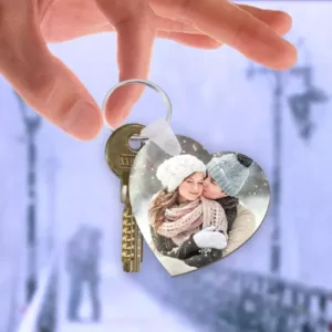 Custom Photo Keychain - Heart