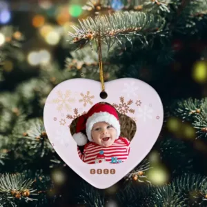 Double side sublimation Ceramic Ornament - Heart Shaped