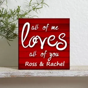 Valentine's Day Wood Photo Block "All of me loves all of you