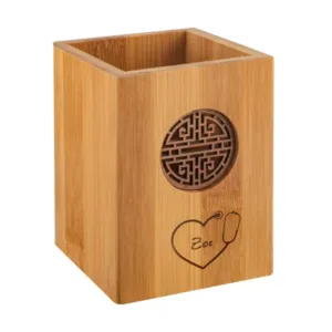 Heart Stethoscope Bamboo Pen holder