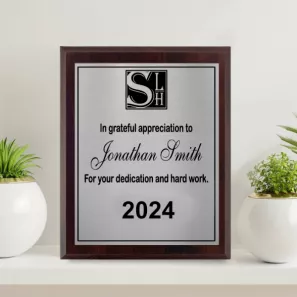 Cherrywood Plaque 9x12 - Silver