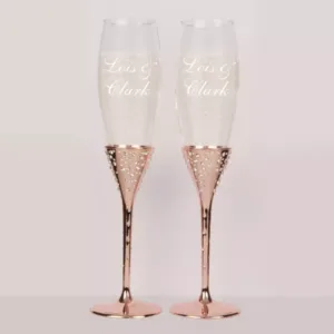 Rose Gold Champagne Flute Set