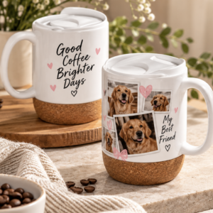 15oz Sublimation Cork Bottom Ceramic Coffee Mug