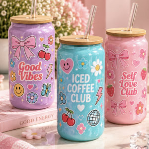 16oz Glitter Libby Glass Can