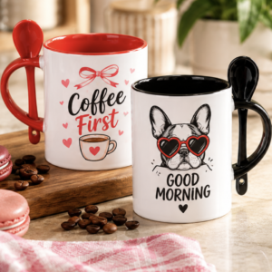 11oz Sublimation Ceramic Coffee Mug with Spoon