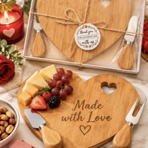 Heart Shaped Mini Cheese Board Set